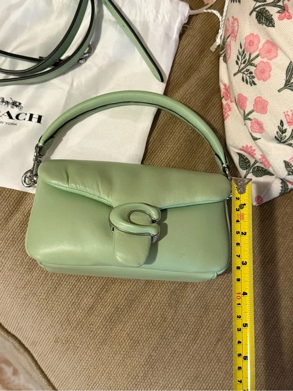 RARE Coach Pillow Tabby in Pistachio ORIGINAL DUST BAG & STRAPS